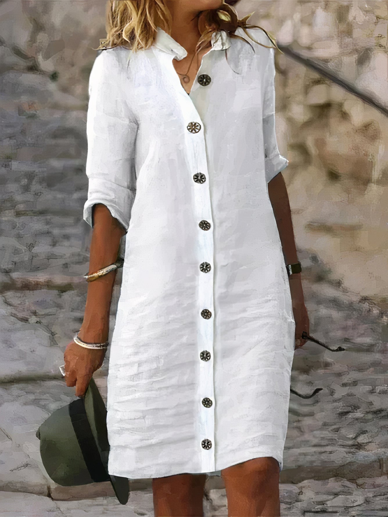 Buttoned linen shirt dress – Elegant and breathable for summer