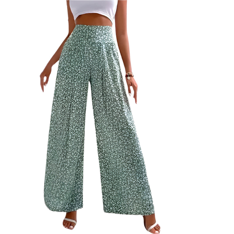 High waist floral drawstring culotte pants for women