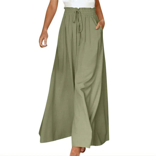 Short culotte pants with wide legs and drawstring – Summer for women