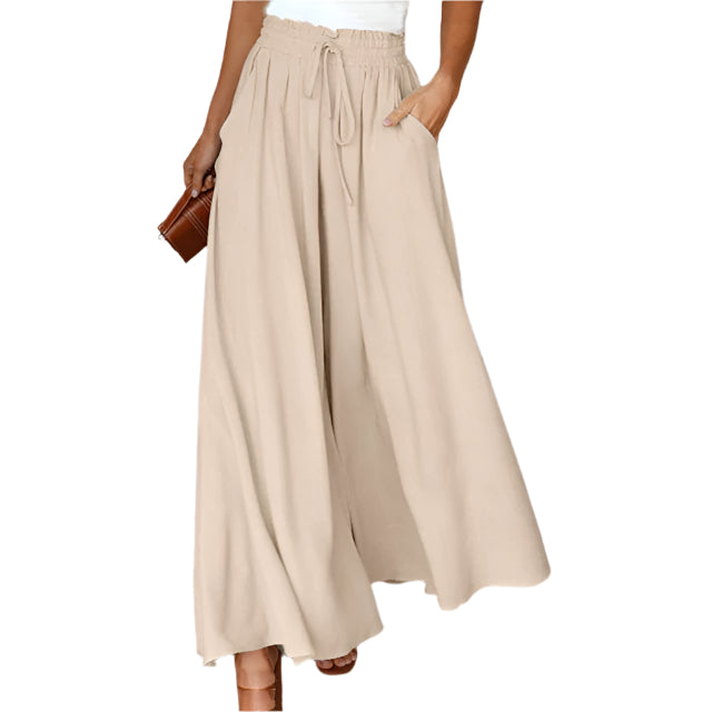 Short culotte pants with wide legs and drawstring – Summer for women