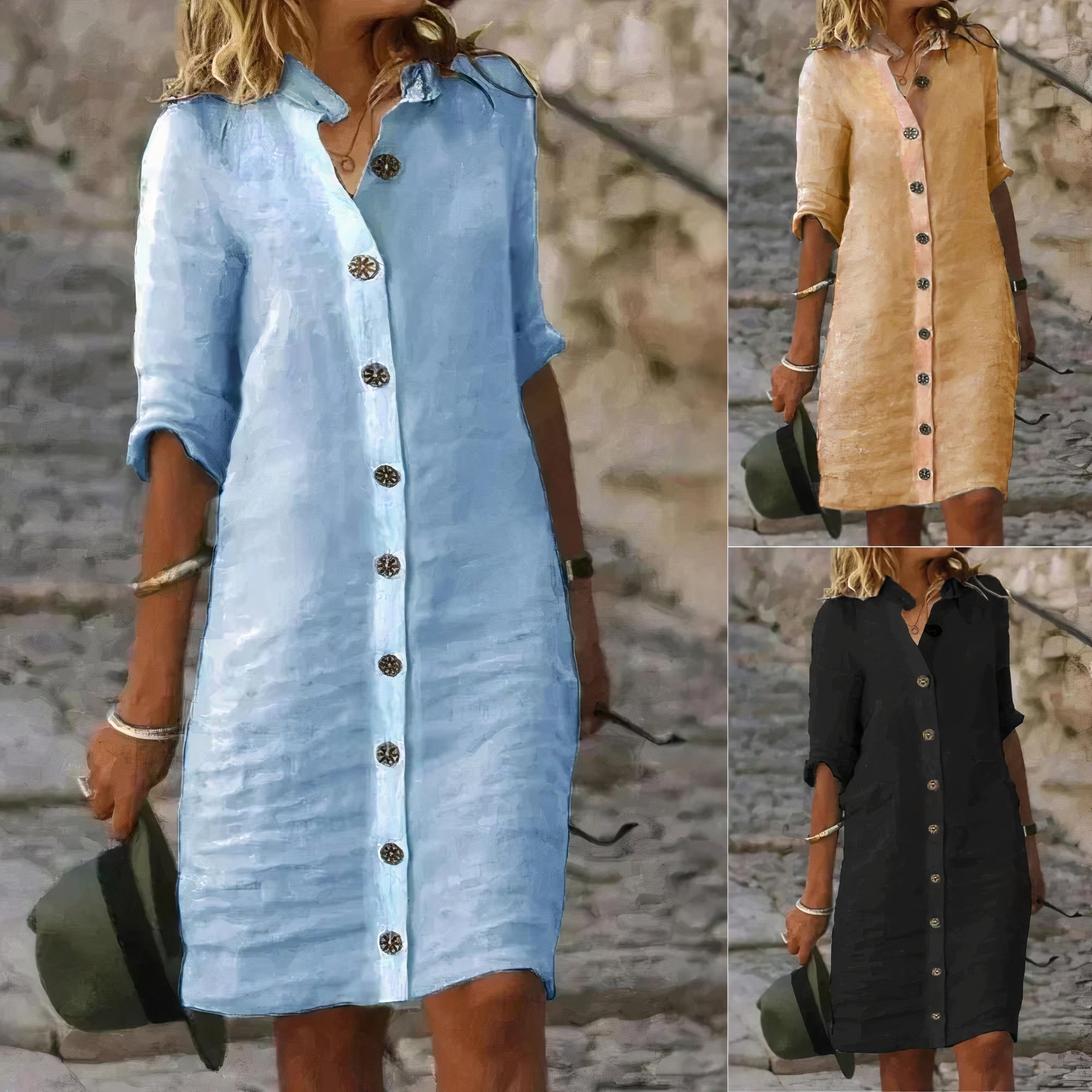 Buttoned linen shirt dress – Elegant and breathable for summer