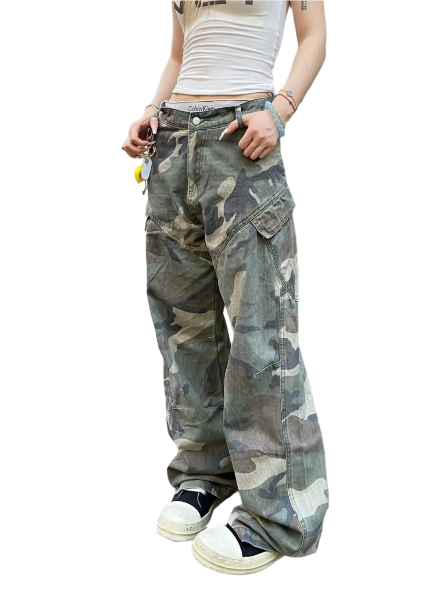 High-waisted wide-leg utility cargo pants – Summer clothing for women