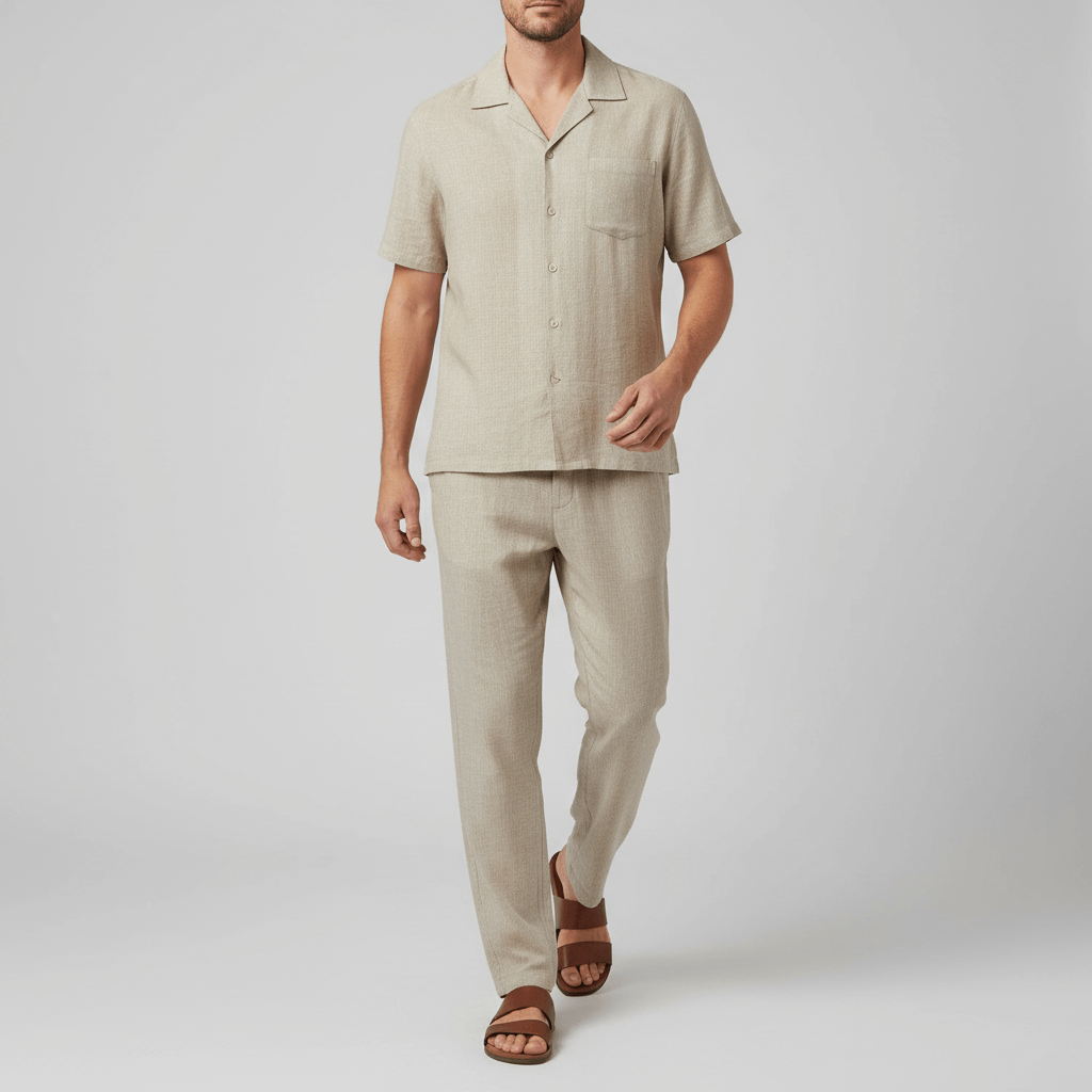 Yvonne | Breathable linen beach two-piece set