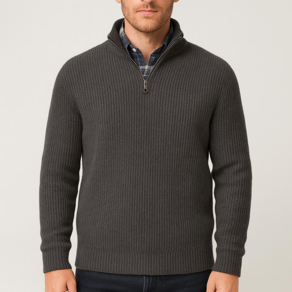 Yvonne | Cashmere sweater with half-zip zipper