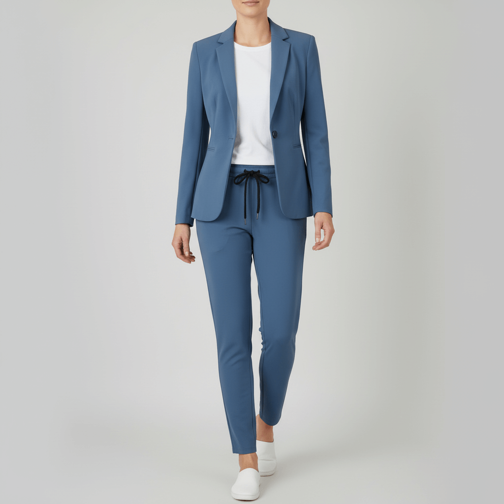 Yvonne | Classic collar jacket and jogger two-piece set