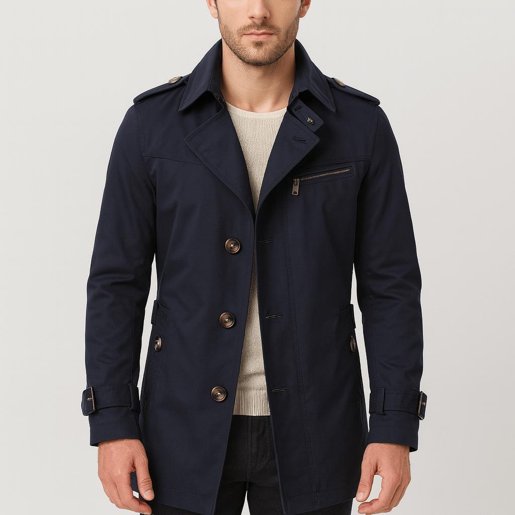 Yvonne | Cotton trench coat with high neck