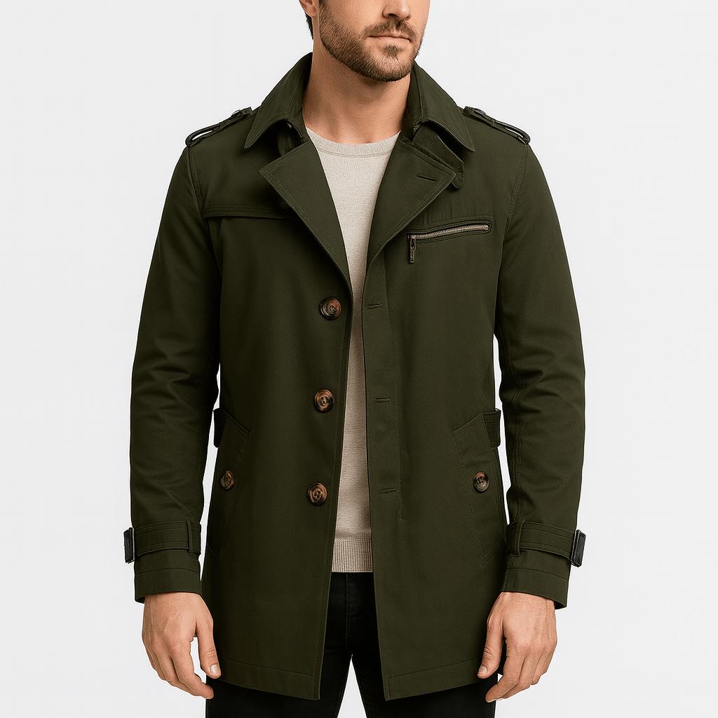 Yvonne | Cotton trench coat with high neck