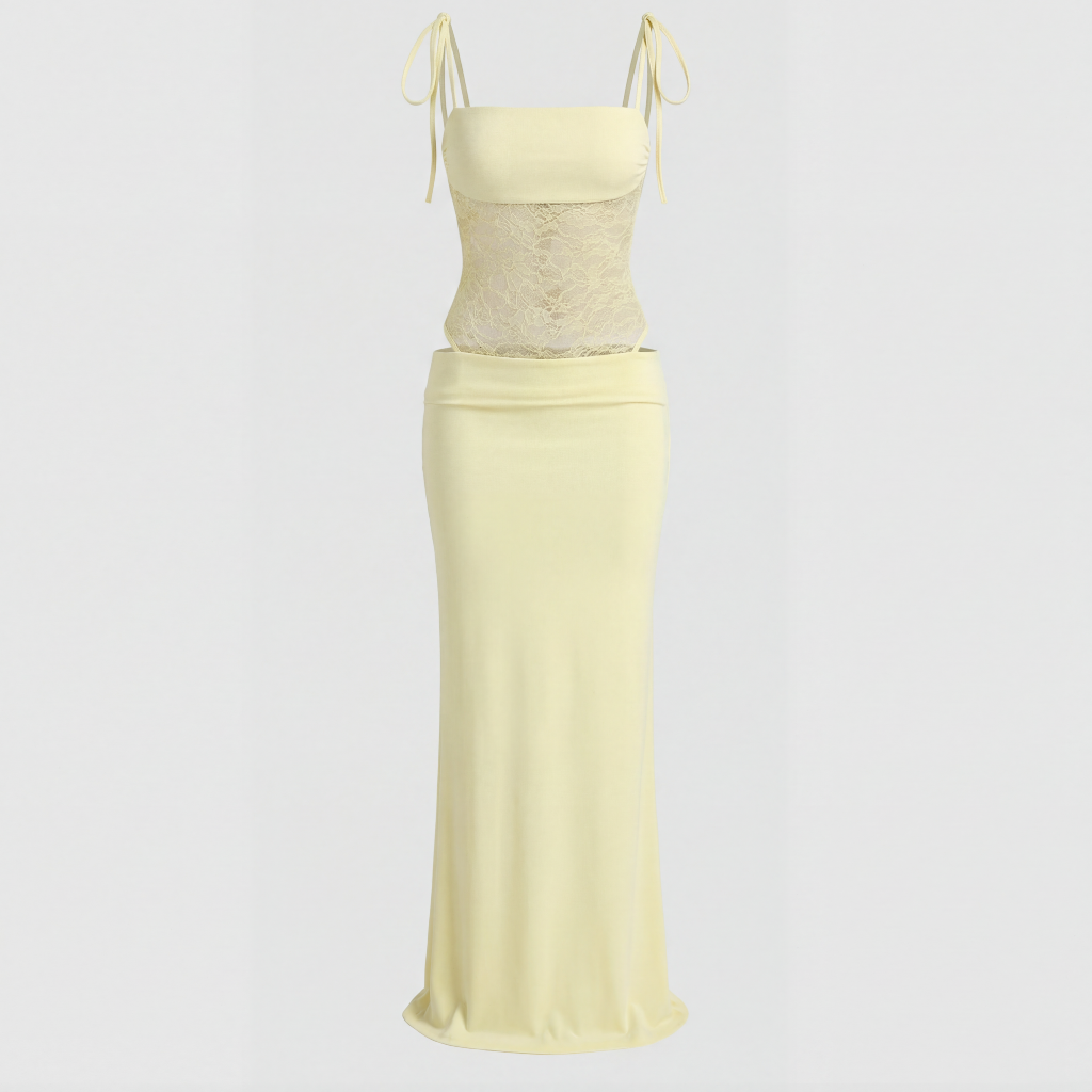 Yvonne | Elegant maxi dress with lace detail