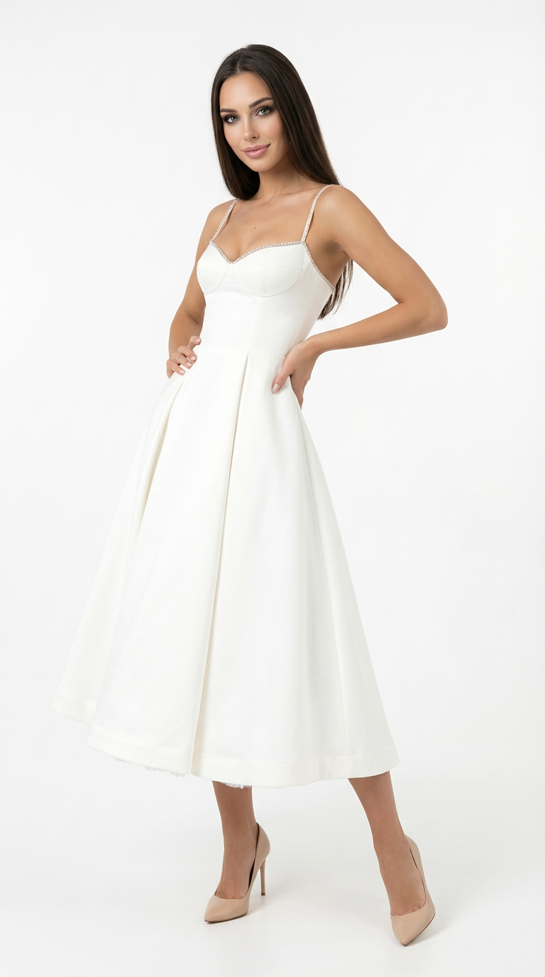 Yvonne | Elegant multi-layered tulle midi dress