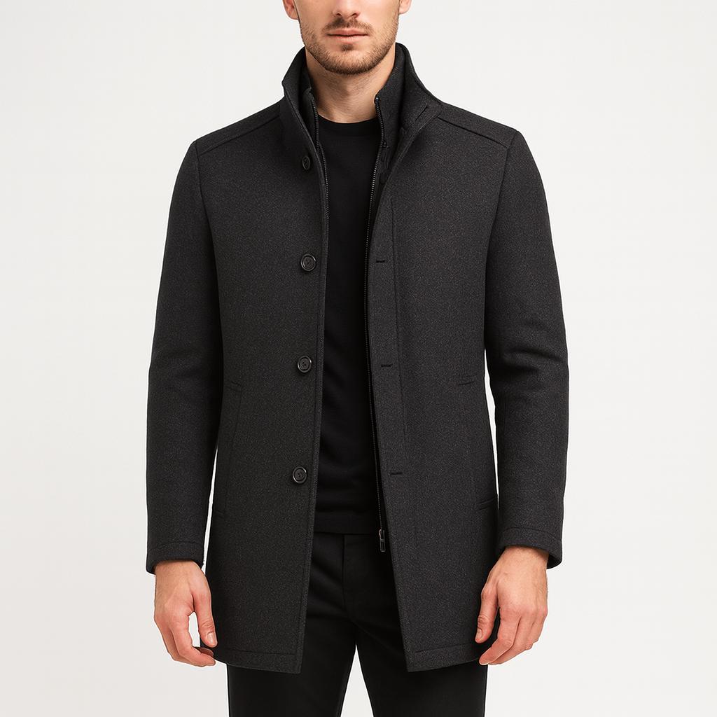 Yvonne | Elegant woolen coat with high collar