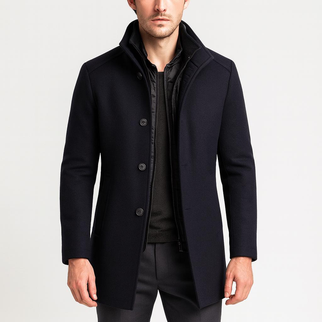 Yvonne | Elegant woolen coat with high collar