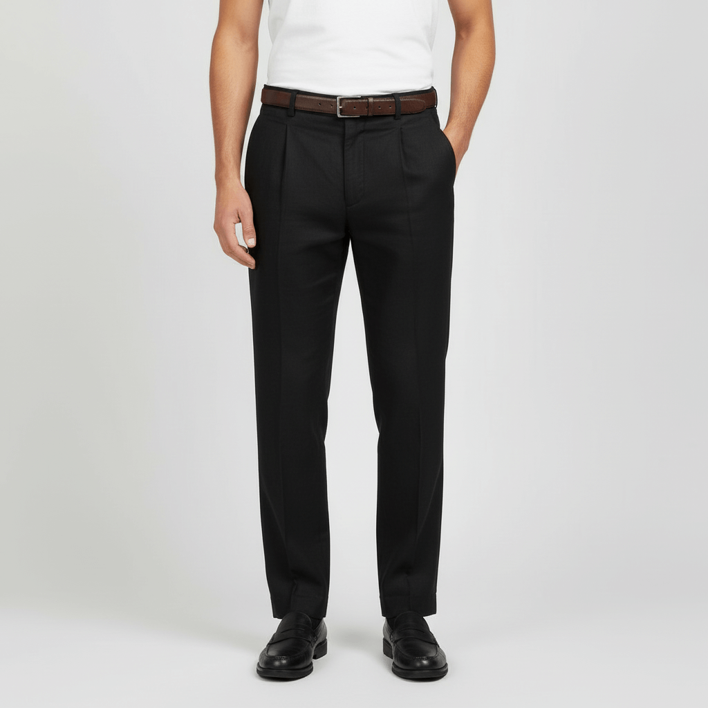 Yvonne | Pleated linen blend trousers