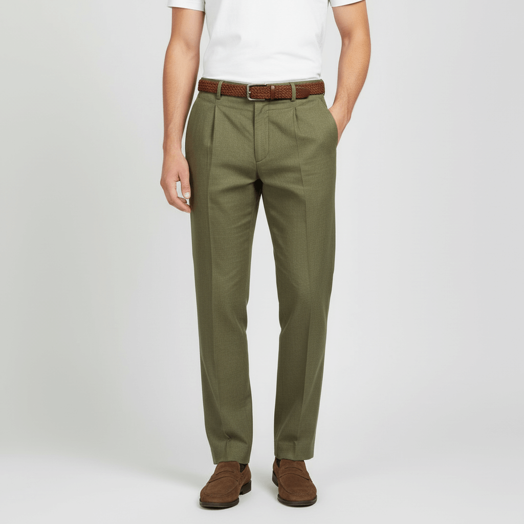 Yvonne | Pleated linen blend trousers