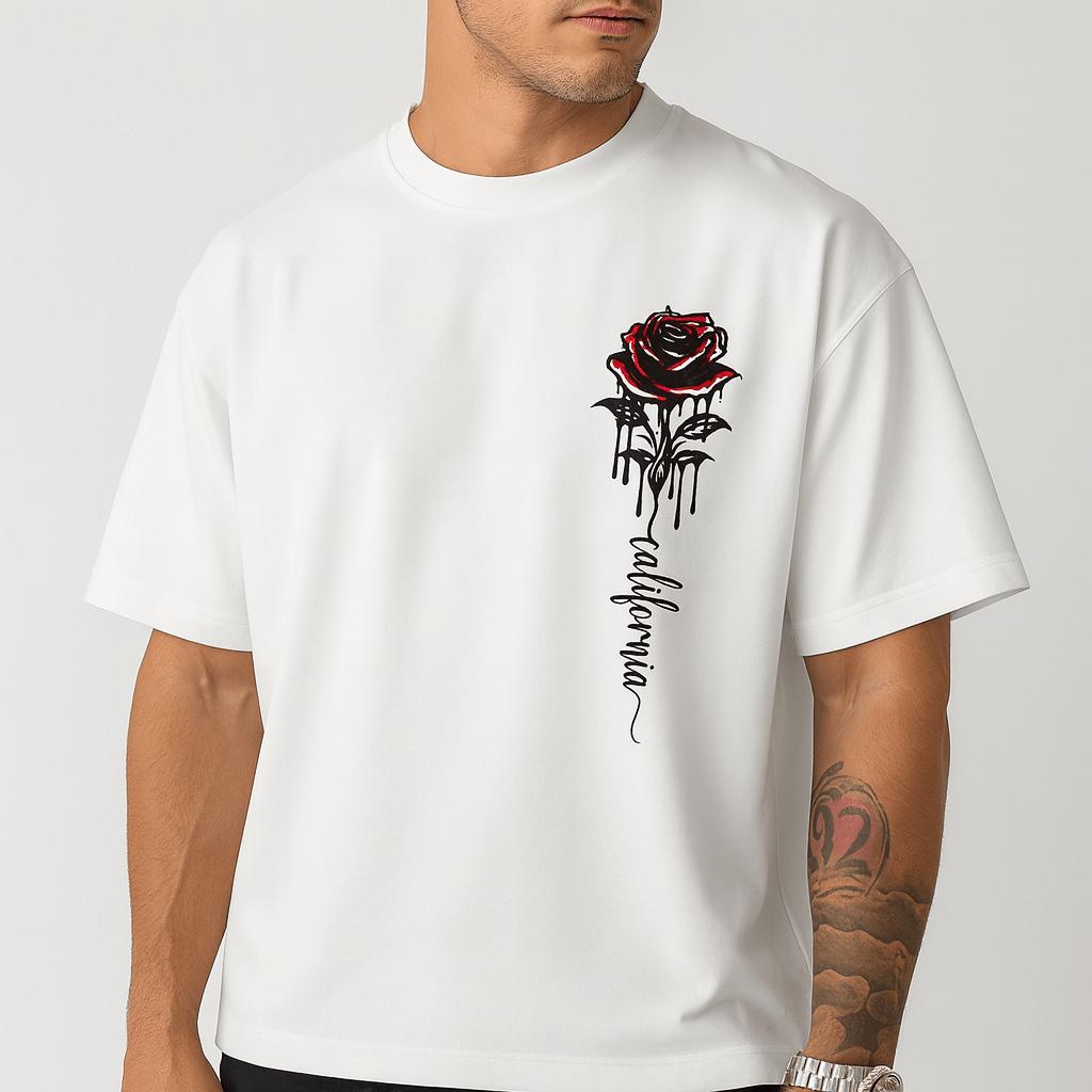 Yvonne | Rose print loose fit t-shirt