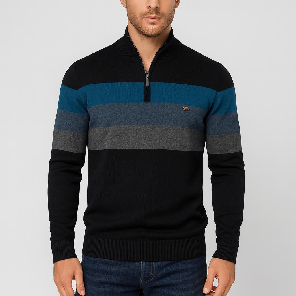 Yvonne | Smooth knit texture, soft fiber blend half-zip sweater