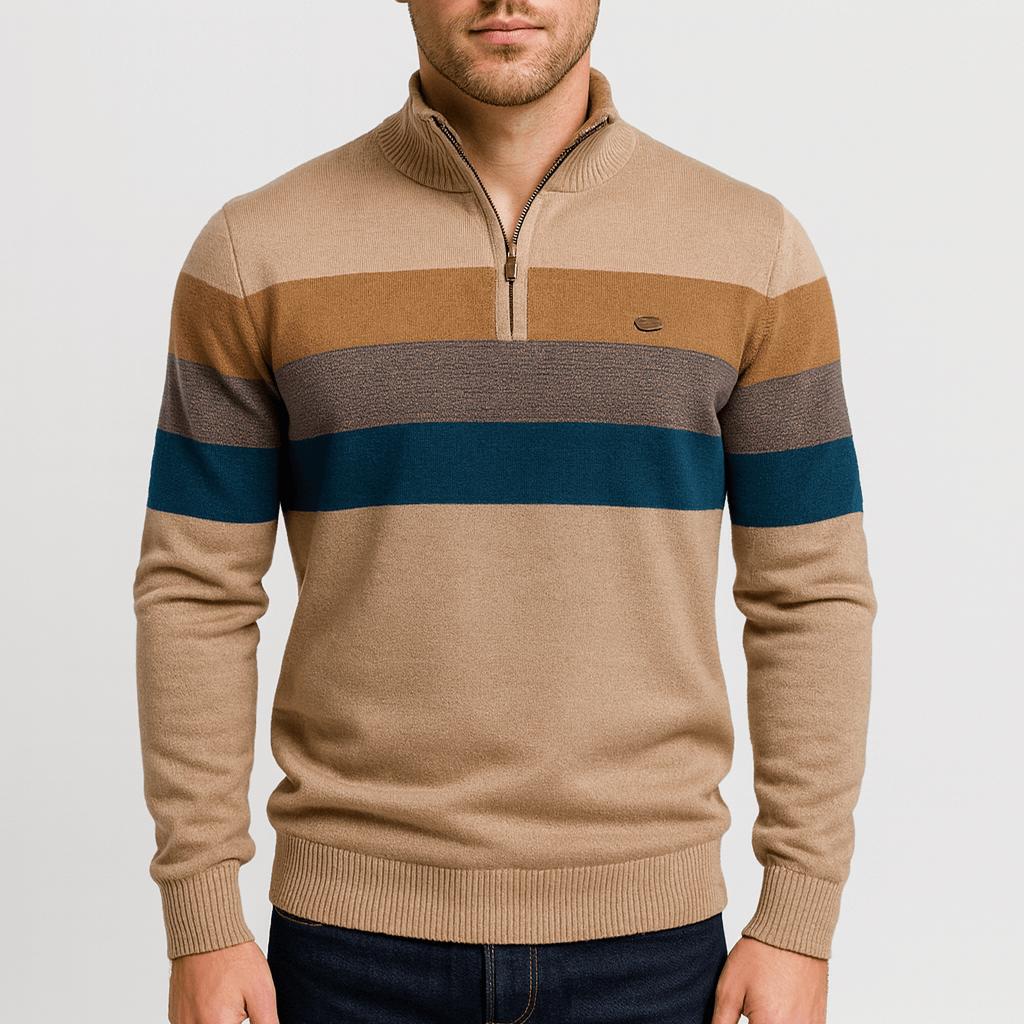 Yvonne | Smooth knit texture, soft fiber blend half-zip sweater