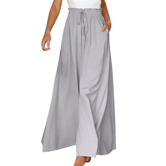 Short culotte pants with wide legs and drawstring – Summer for women