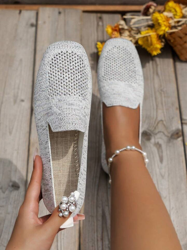 Breathable knitted ballerinas with soft sole and comfortable elegant fit