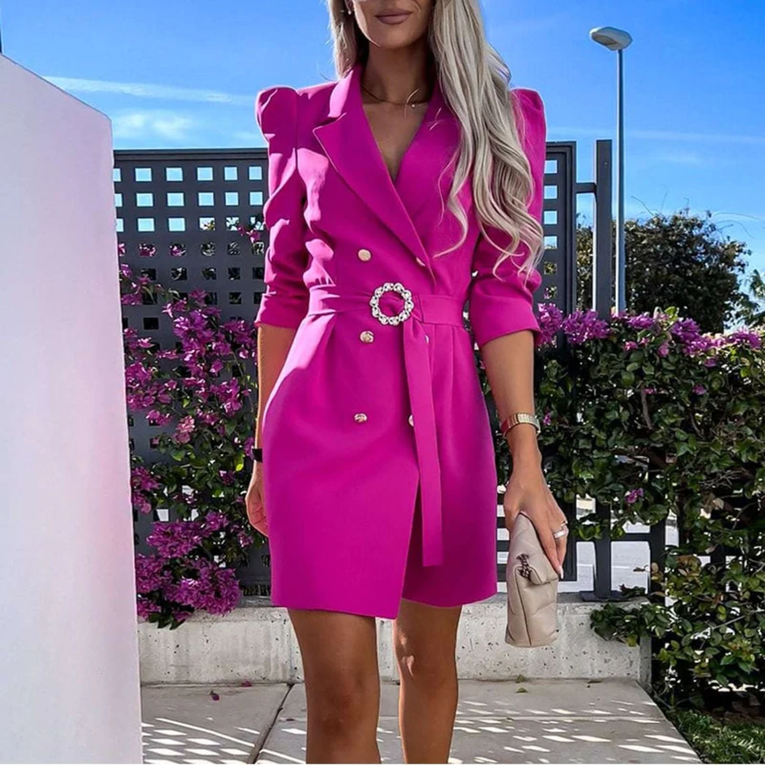 Robe blazer avec ceinture