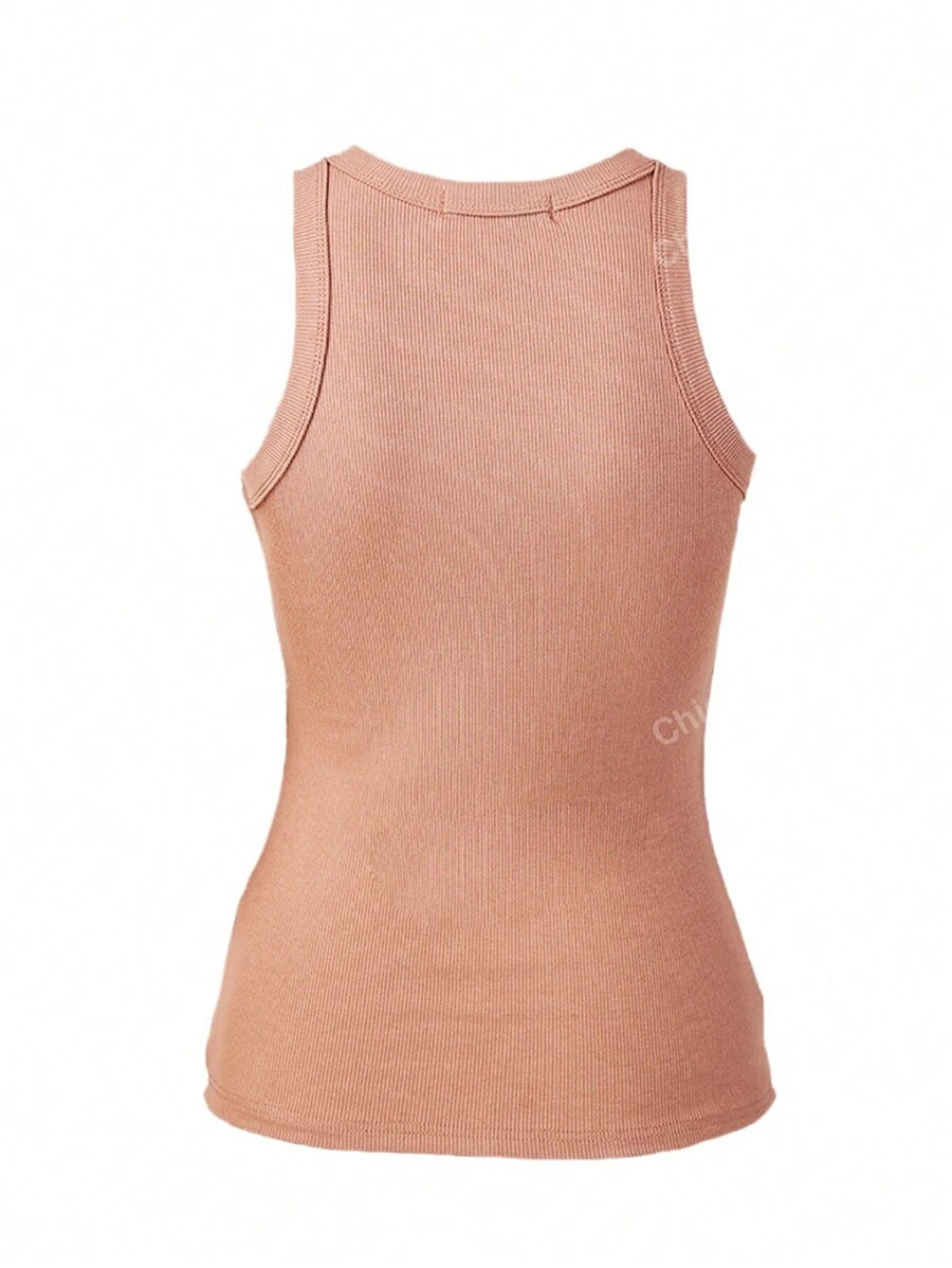 Basic ribbed knit tank tops for women – Relaxed slim fit