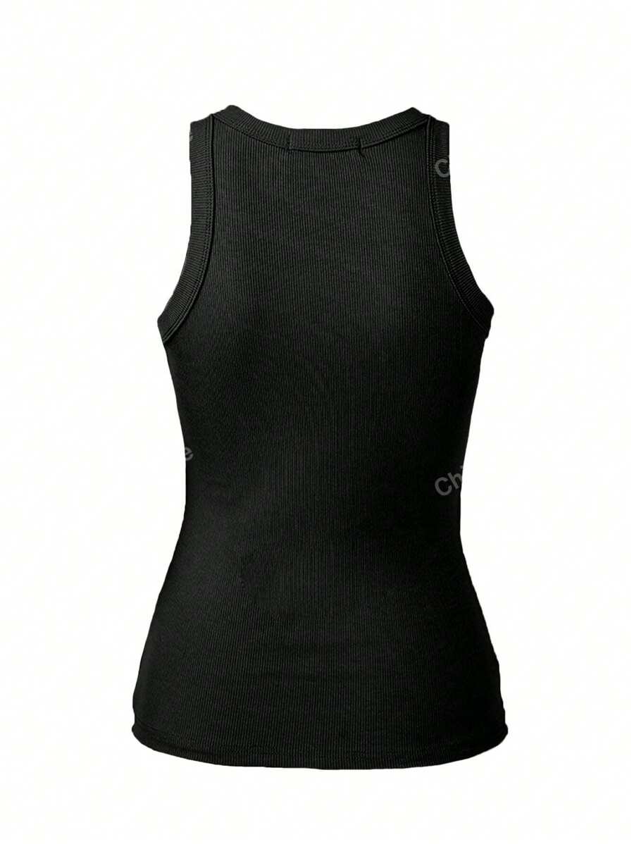 Basic ribbed knit tank tops for women – Relaxed slim fit