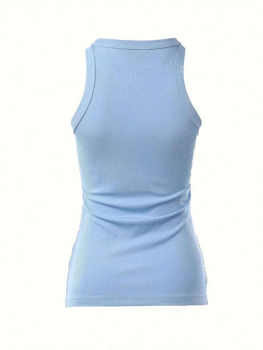 Basic ribbed knit tank tops for women – Relaxed slim fit