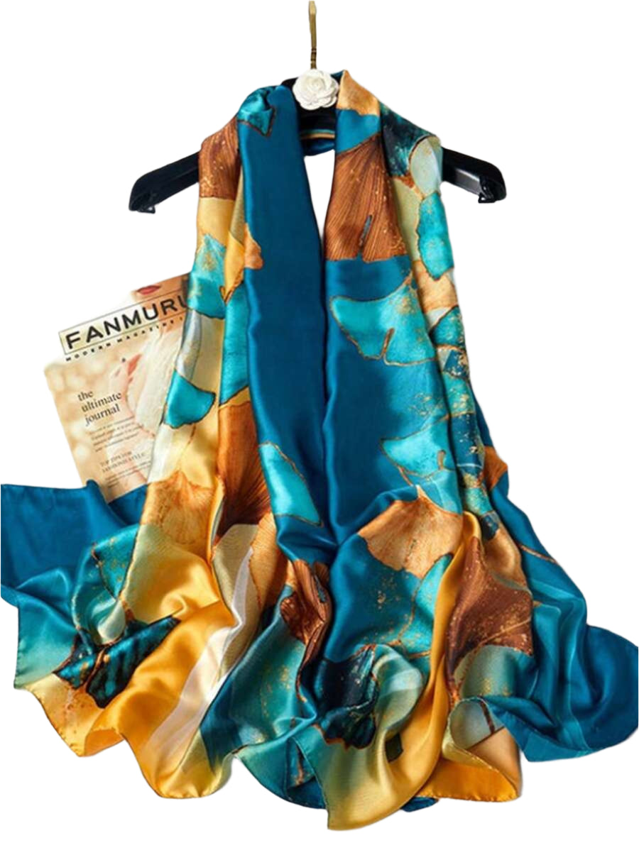 Foulard hijab léger imprimé – Châle rectangulaire bohème pour femme