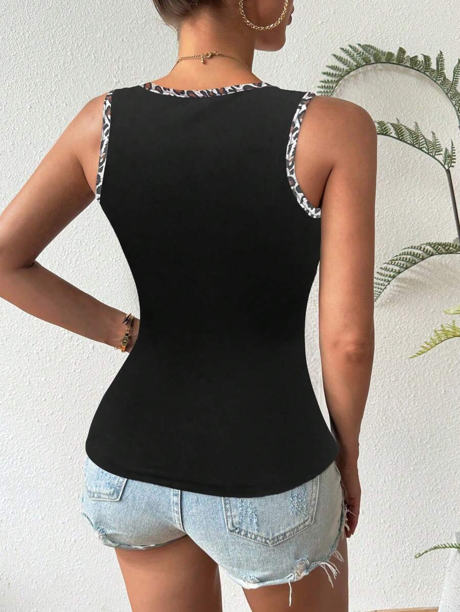 Ribstrikkede tanktoppe med hjerteudskæring til kvinder – afslappet slim fit top