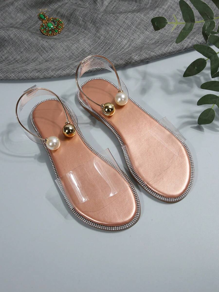 Sandales plates transparentes en gelée - Confortables pour femmes
