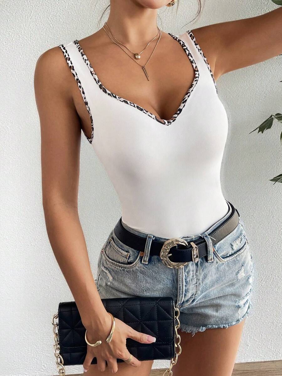 Ribbed knit sweetheart neckline tank tops for women – Sleeveless summer top