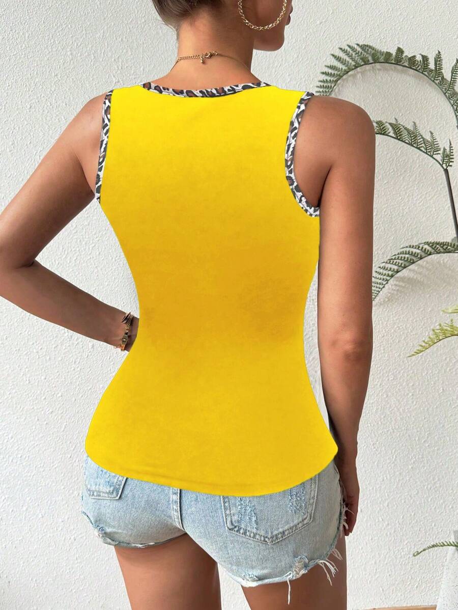 Ribstrikkede tanktoppe med hjerteudskæring til kvinder – afslappet slim fit top