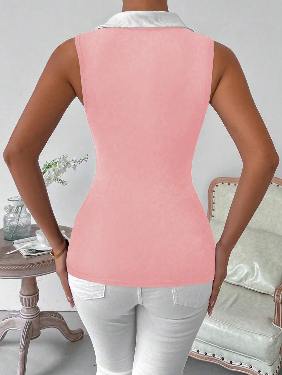 Ribbed knit V-neck tank tops for women – Casual sleeveless top