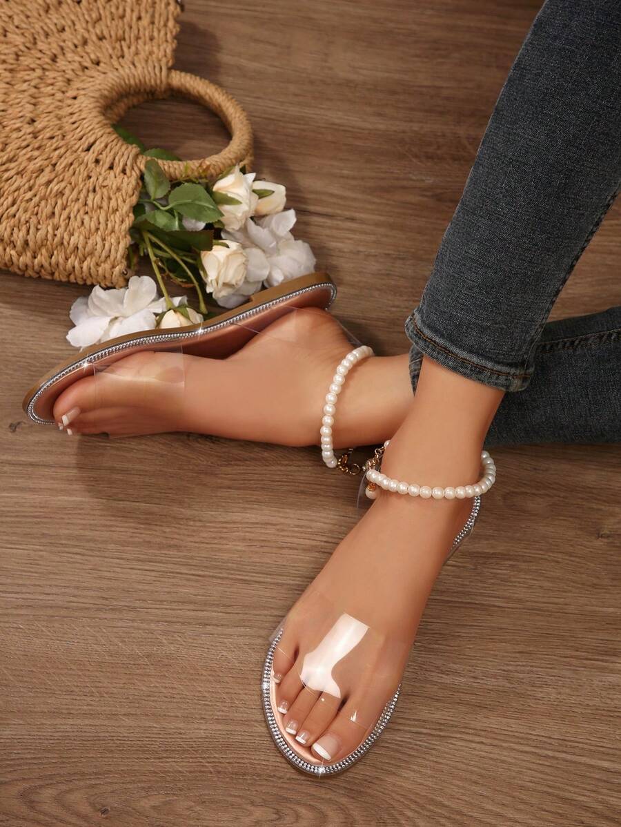 Sandales plates transparentes en gelée - Confortables pour femmes