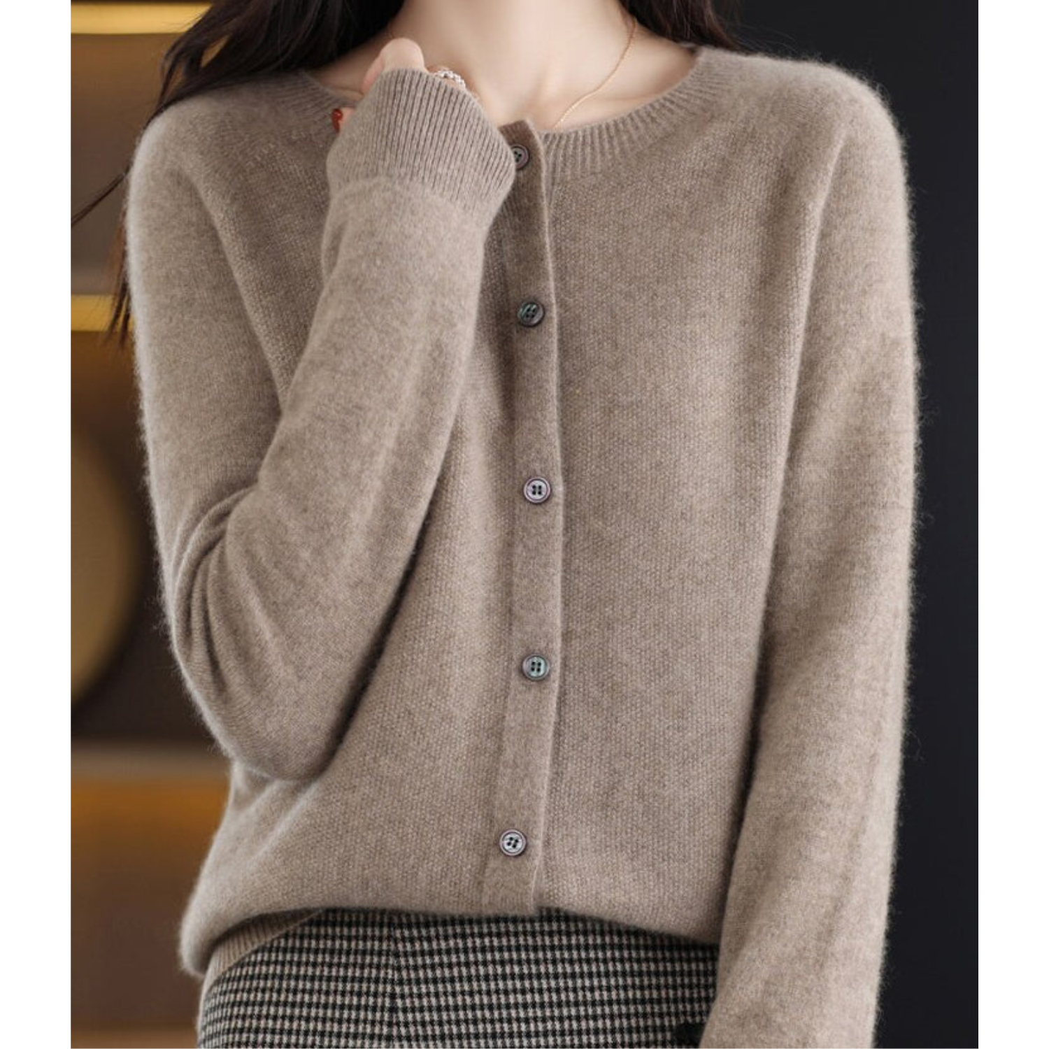 Cardigan Ohals en cachemire pour femme, 100% pure laine mérinos, pull