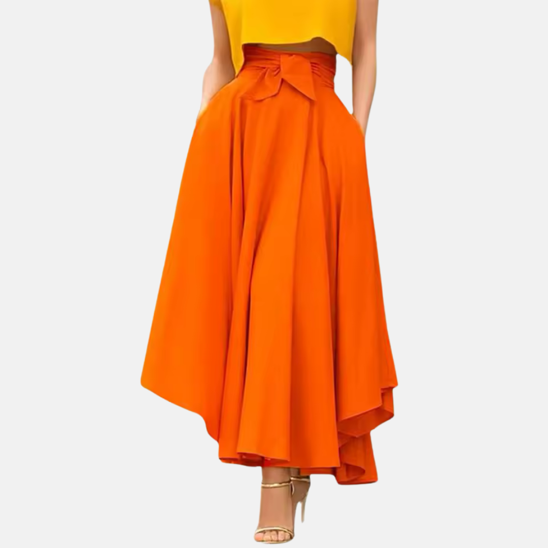 Long fluid skirt for women – high waist, loose and elegant