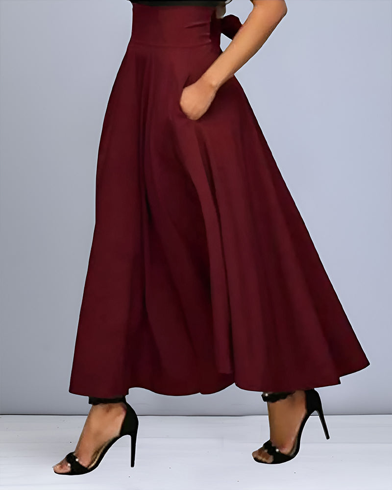 Long pleated skirt for women – high waist, elegant and flowing