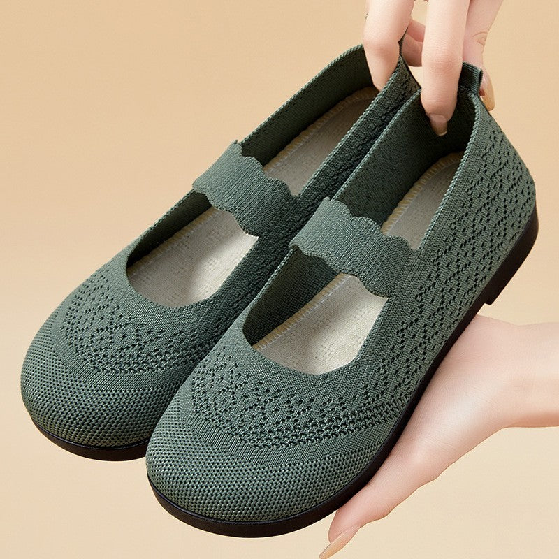 Elegant ballerinas with soft fabric and elegant strap detail for women