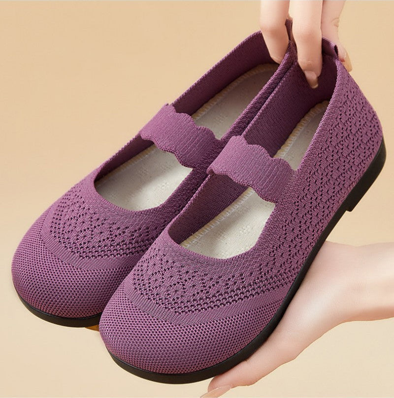 Elegant ballerinas with soft fabric and elegant strap detail for women