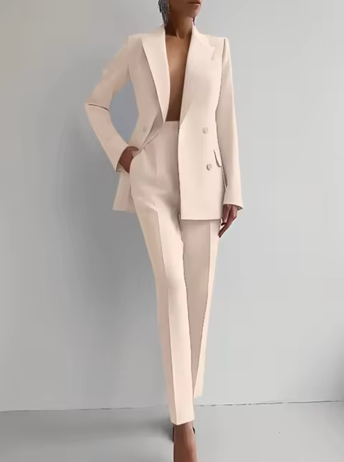 Christelle – Ensemble blazer et pantalon à pinces, chic et élégant pour toutes les occasions