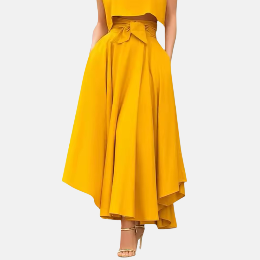 Long fluid skirt for women – high waist, loose and elegant