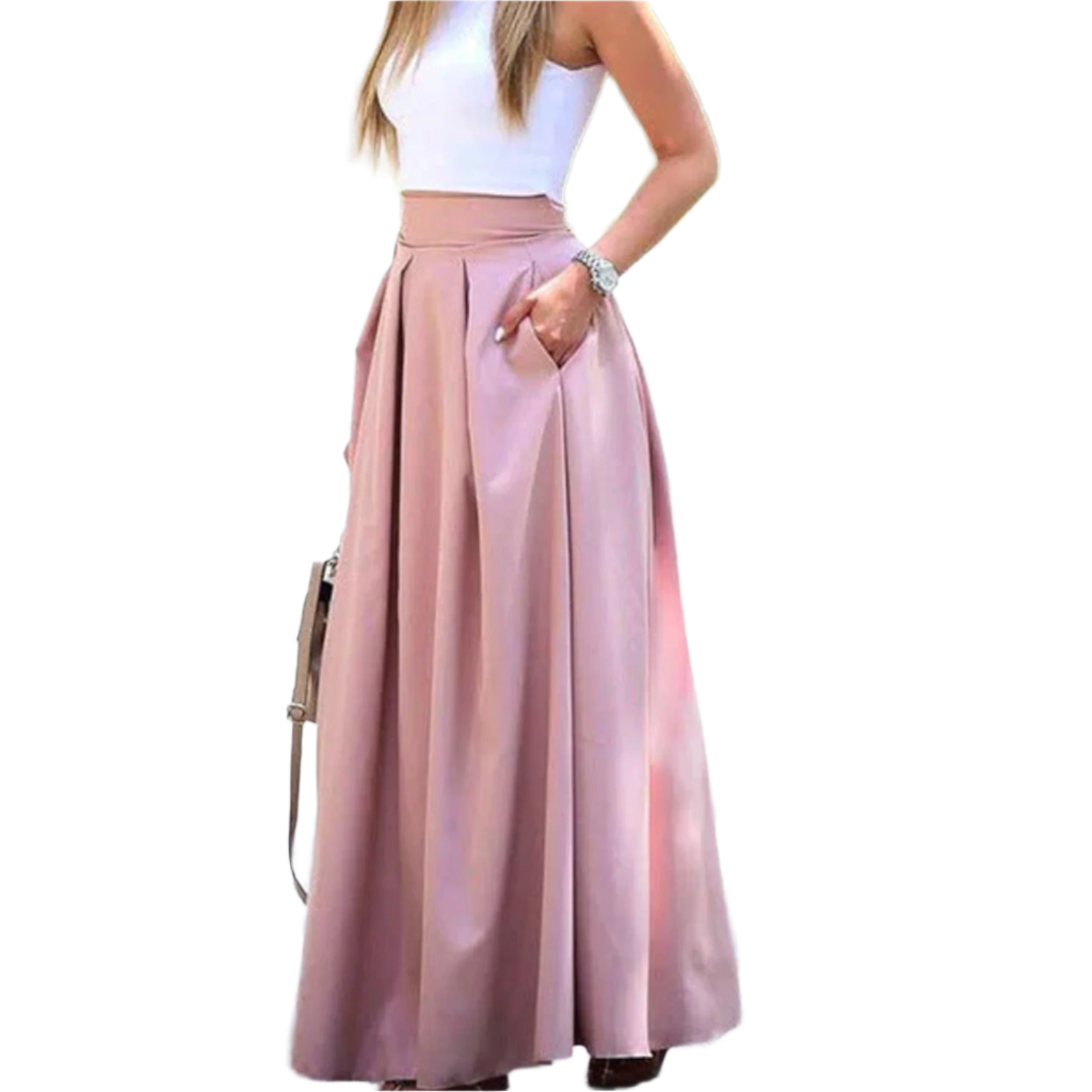 Long pleated skirt for women – high waist, flowing and elegant