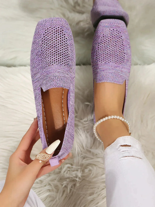 Breathable knitted ballerinas with soft sole and comfortable elegant fit
