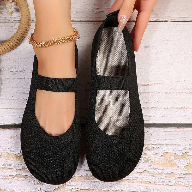Elegant ballerinas with soft sole and breathable elastic instep