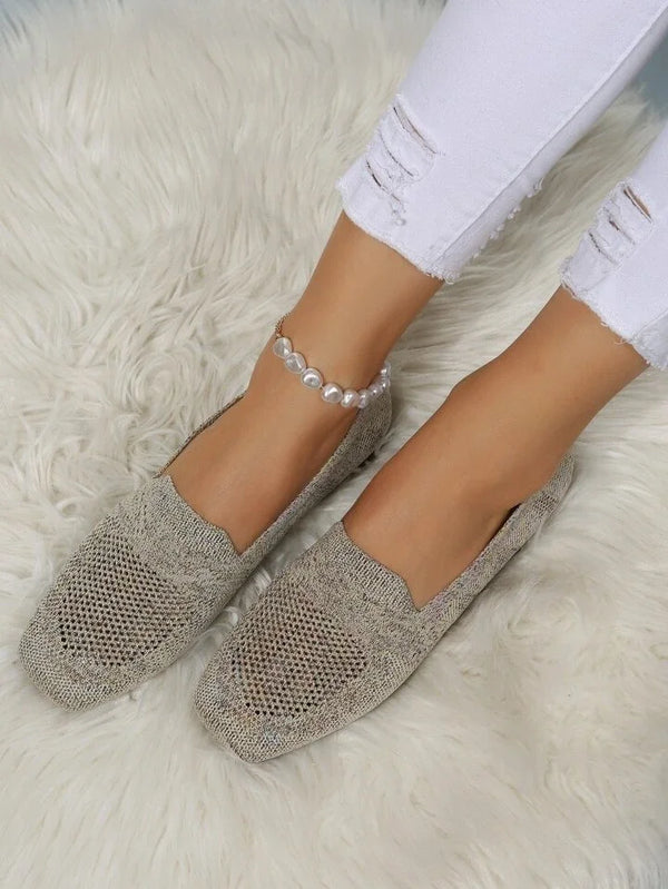 Breathable knitted ballerinas with soft sole and comfortable elegant fit