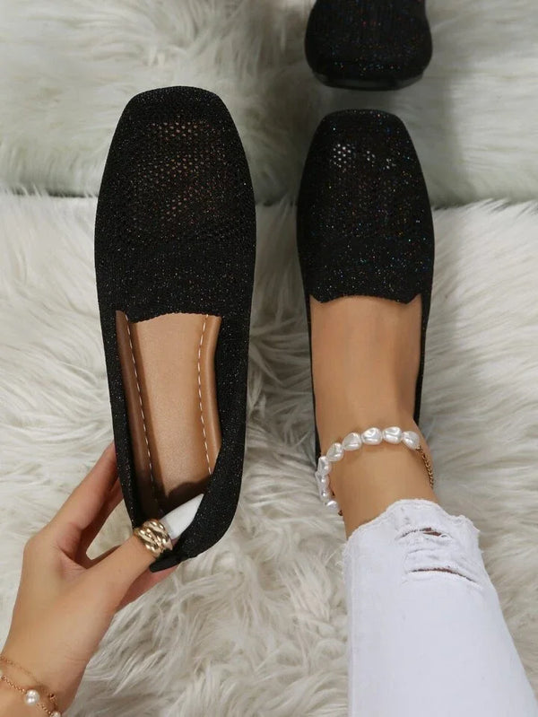 Breathable knitted ballerinas with soft sole and comfortable elegant fit