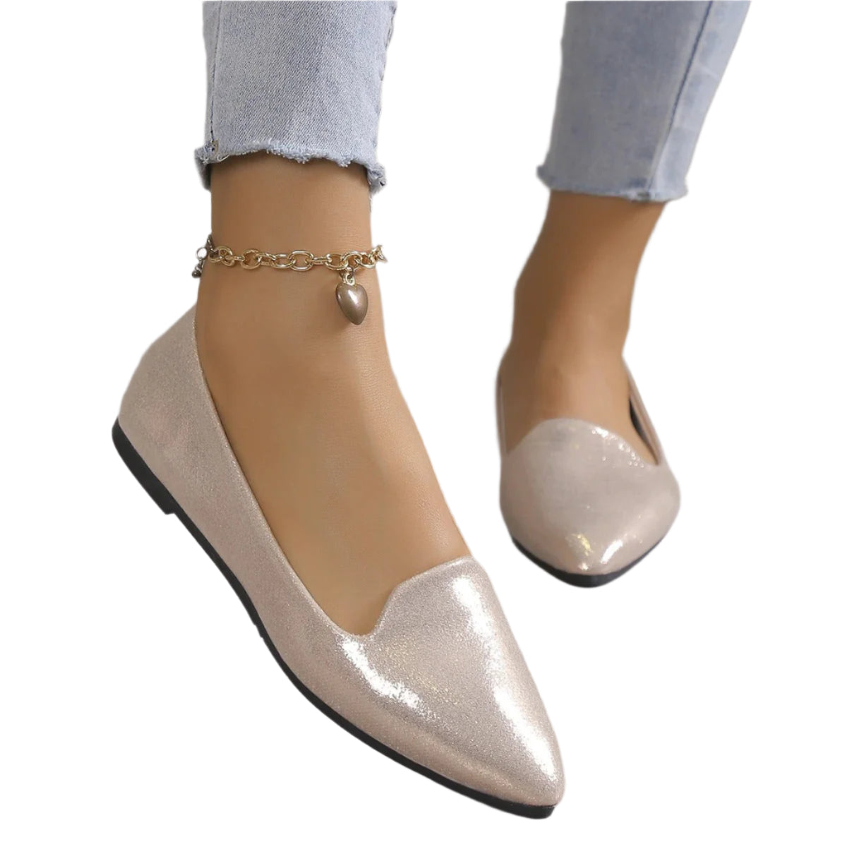 Elegant pointed-toe ballerinas with soft and flexible sole for women
