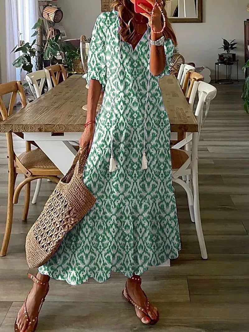 Floral garden evening dress for women - light bohemian summer outfit