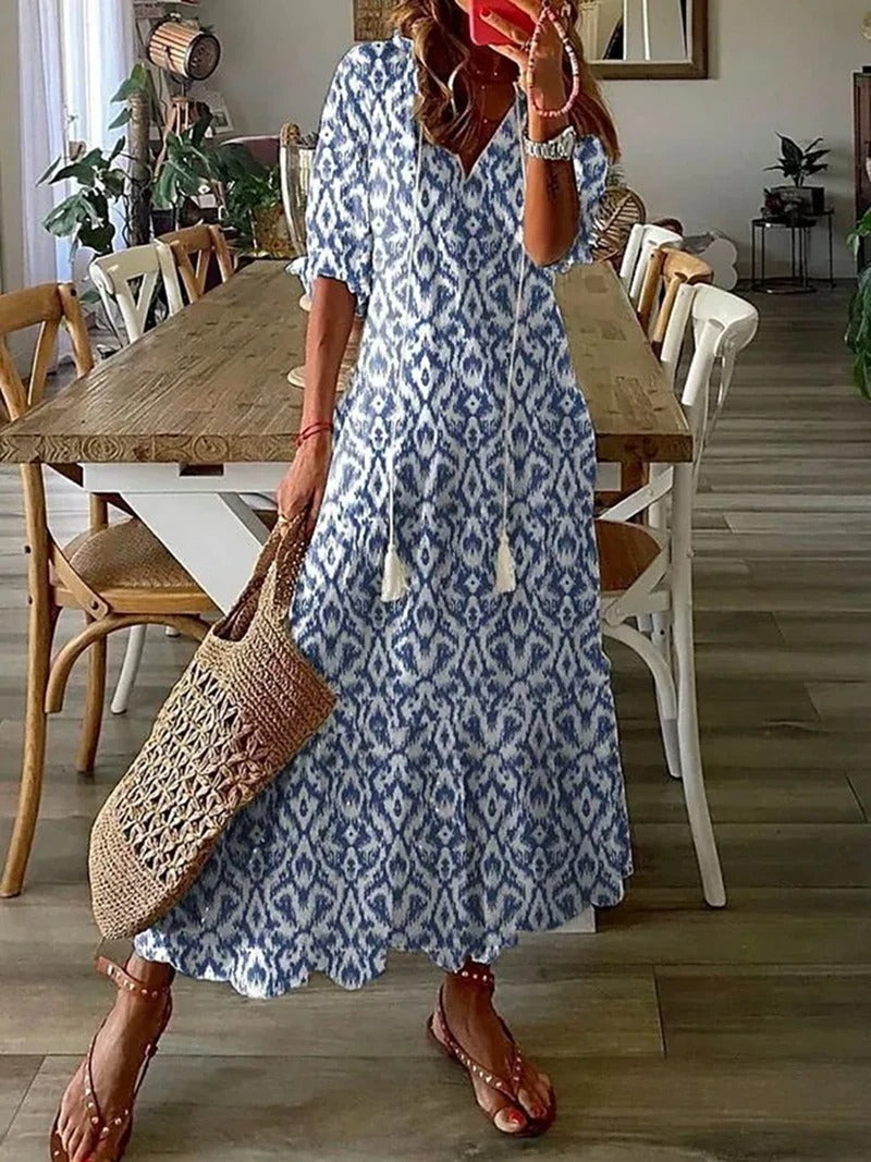 Floral garden evening dress for women - light bohemian summer outfit