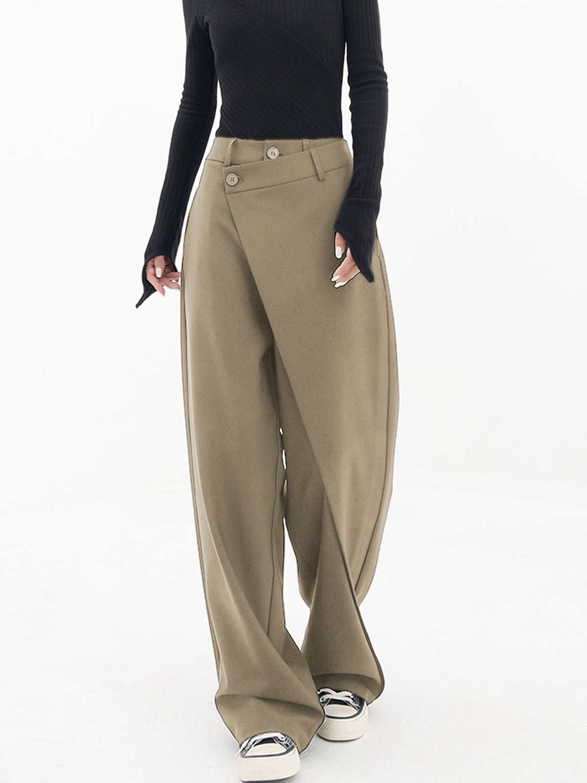 Suzanne - Pantalon large asymétrique pour femmes, élégant et moderne