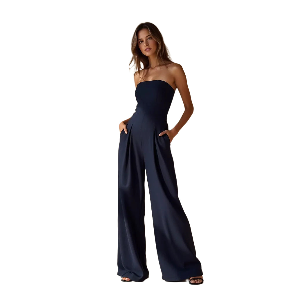 Combinaison en lin bustier effet corset coupe ample élégante pour femmes